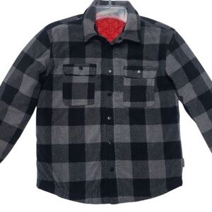 Eddie Bauer Black and Gray Kids Plaid Jacket